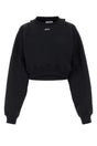 OFF WHITE Cozy Black Cotton Sweatshirt for Women