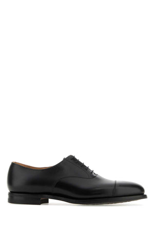 CROCKETT&JONES Classic Black Leather Lace-Up Shoes for Men