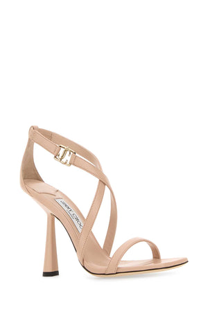 JIMMY CHOO Elegant Leather Jessica Sandals with 10 cm Heel