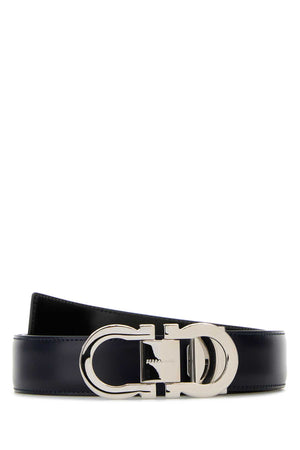 SALVATORE FERRAGAMO Reversible Leather Belt - Height: 3.5 cm