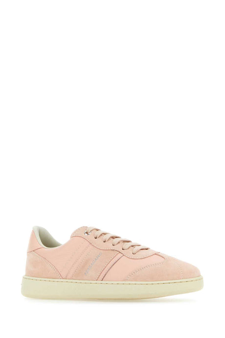 SALVATORE FERRAGAMO Chic Pastel Pink Leather & Suede Achille Mini Sneakers