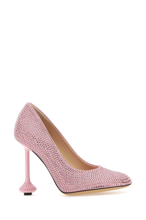 LOEWE Embellished Leather Mini Pumps with 9 cm Heel