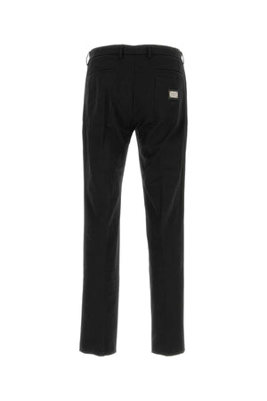 DOLCE & GABBANA Essential Black Stretch Cotton Pants for Men