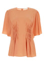 CHLOE Silk Blouse in Soft Peach