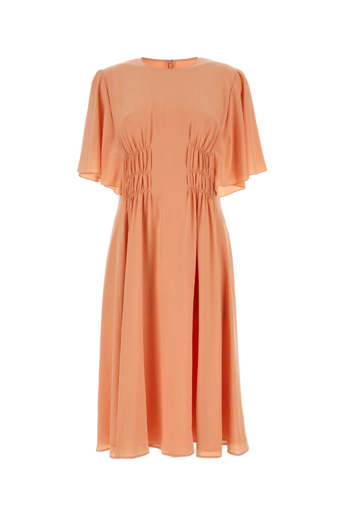 CHLOE Chic Peach Mini Crepe Dress