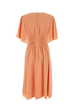 CHLOE Chic Peach Mini Crepe Dress