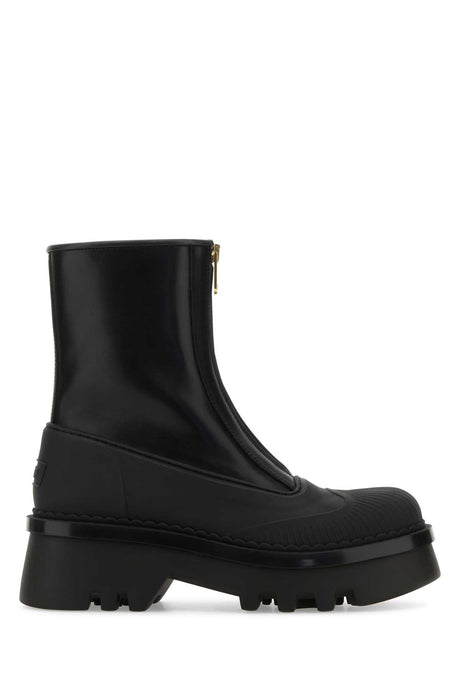 CHLOE Black Leather Raina Ankle Boots