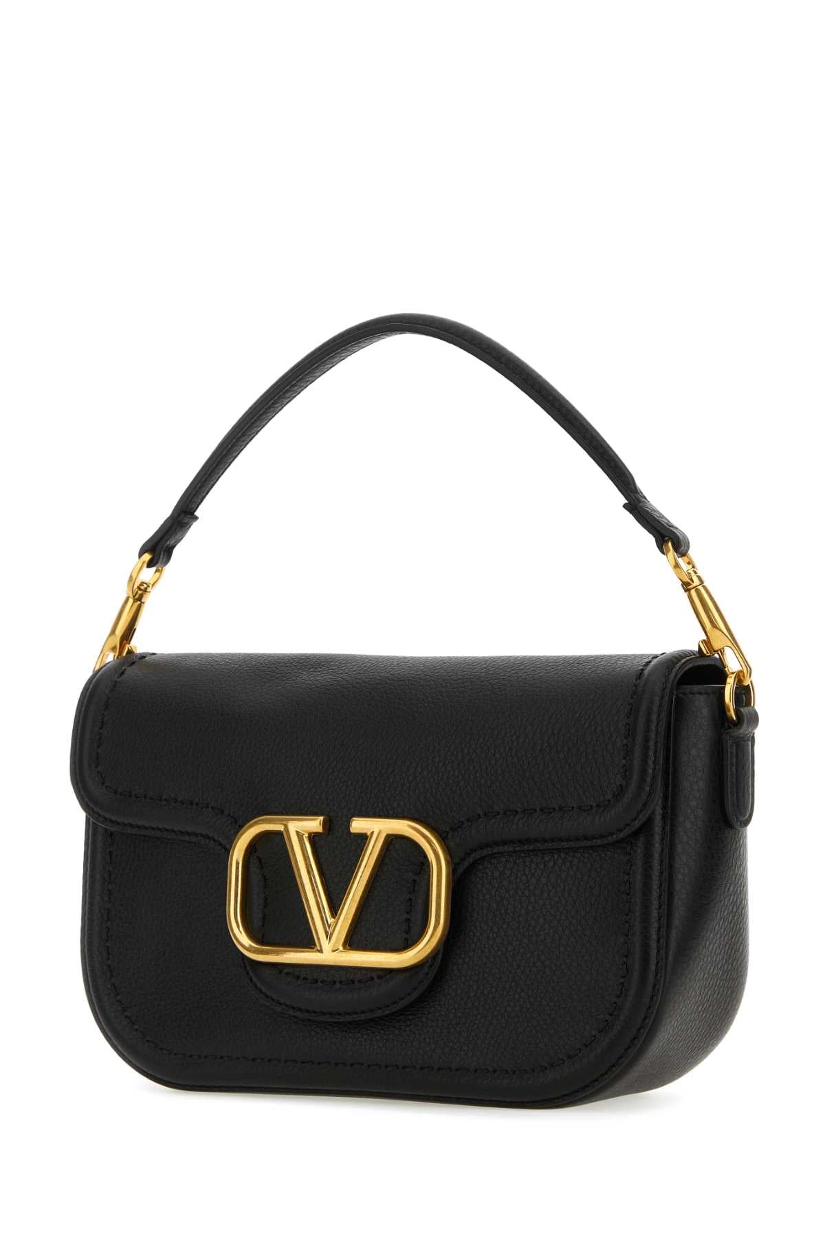 VALENTINO GARAVANI Mini Black Leather Alltime Shoulder Handbag