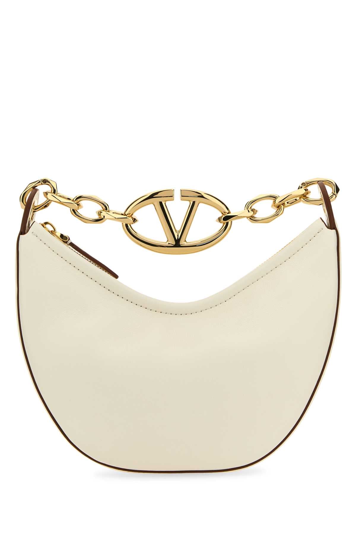 VALENTINO GARAVANI Ivory Leather Mini Hobo Handbag