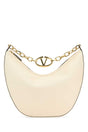 VALENTINO GARAVANI Medium Ivory Leather Hobo Handbag with VLogo Moon Design