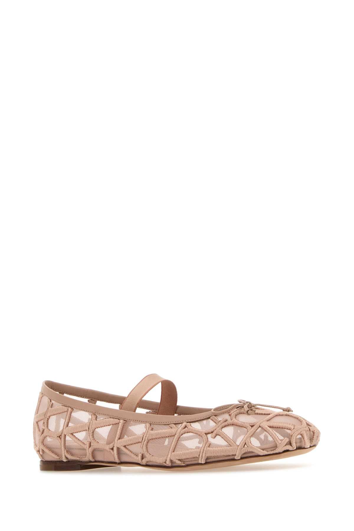 VALENTINO GARAVANI Toile Iconographe Mesh Ballerinas