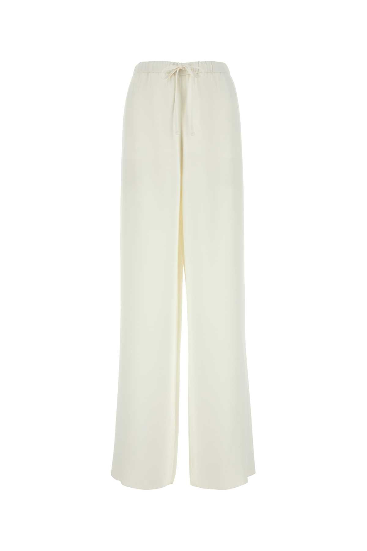 VALENTINO GARAVANI Ivory Cady Couture Wide-Leg Pant