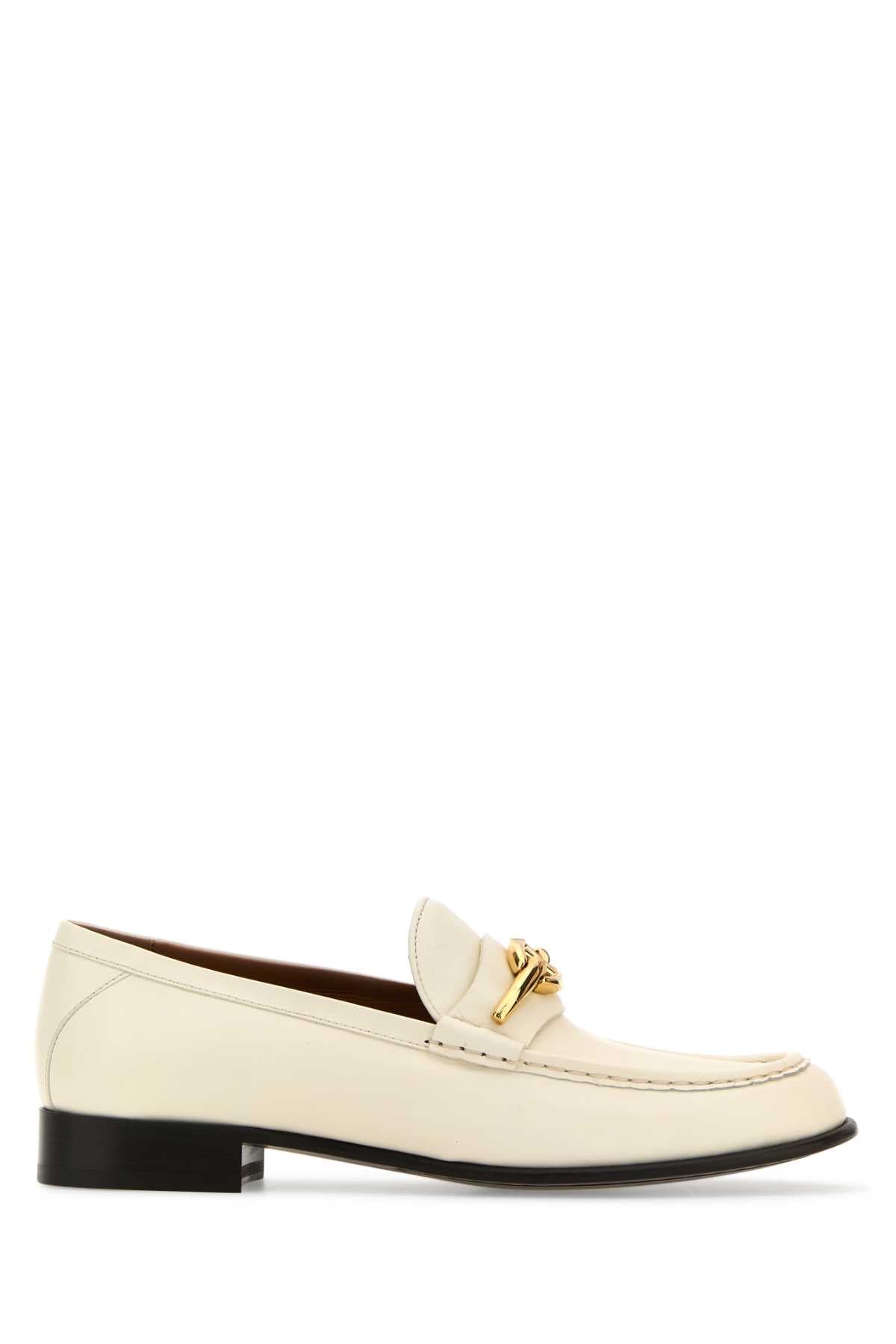 VALENTINO GARAVANI Ivory Leather VLogo The Bold Edition Loafers - Women's