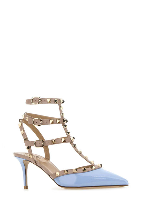 VALENTINO GARAVANI Two-Tone Leather Rockstud Pumps with 6 cm Heel