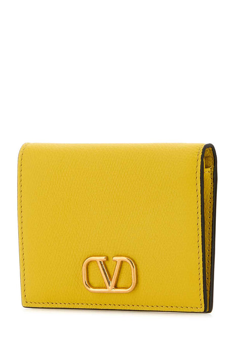 VALENTINO GARAVANI Mini Leather Wallet in Bright Yellow