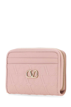 VALENTINO GARAVANI Mini Pastel Pink Leather Wallet