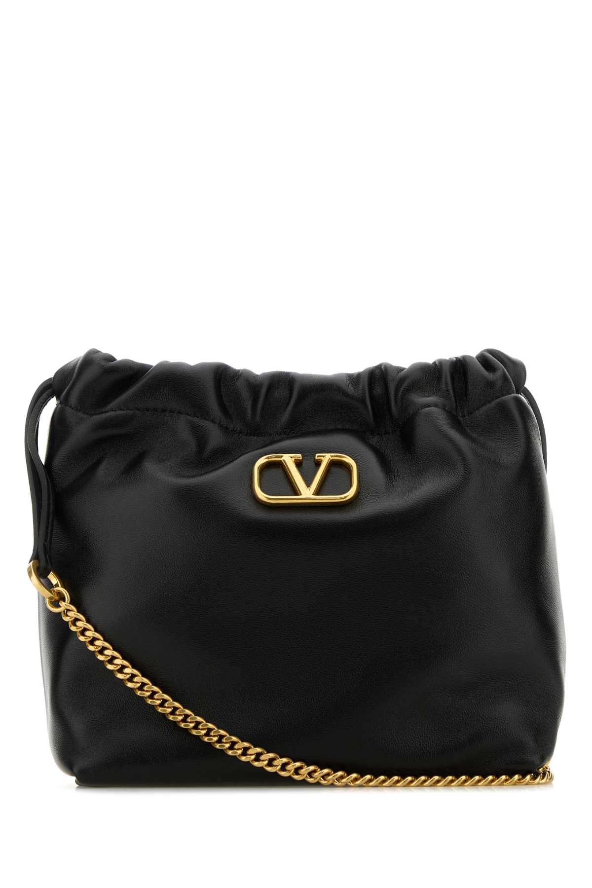 VALENTINO GARAVANI Mini Black Leather Bucket Handbag