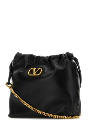 VALENTINO GARAVANI Mini Black Leather Bucket Handbag