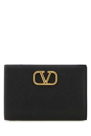 VALENTINO GARAVANI Mini Black Leather VLogo Wallet