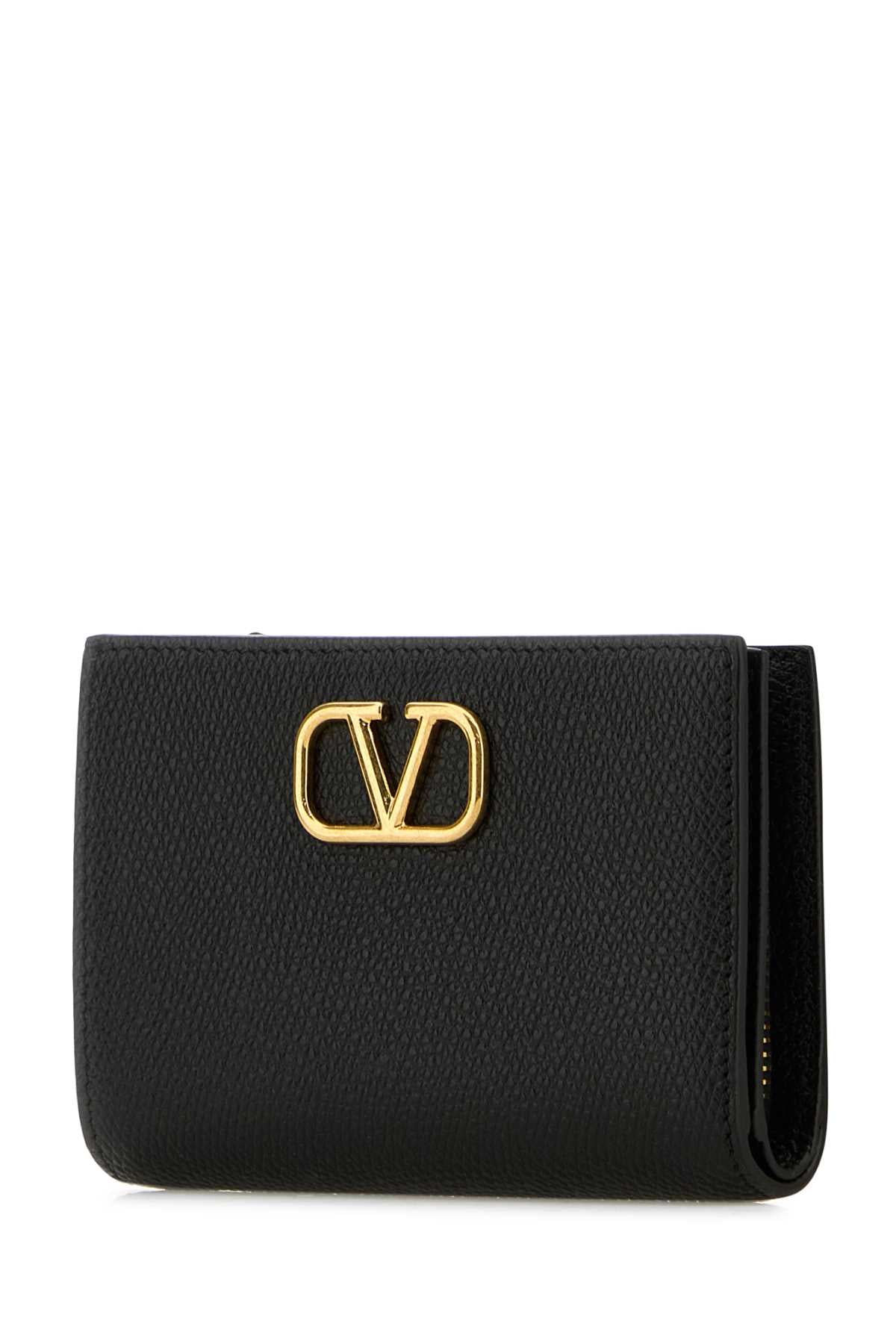 VALENTINO GARAVANI Mini Black Leather VLogo Wallet