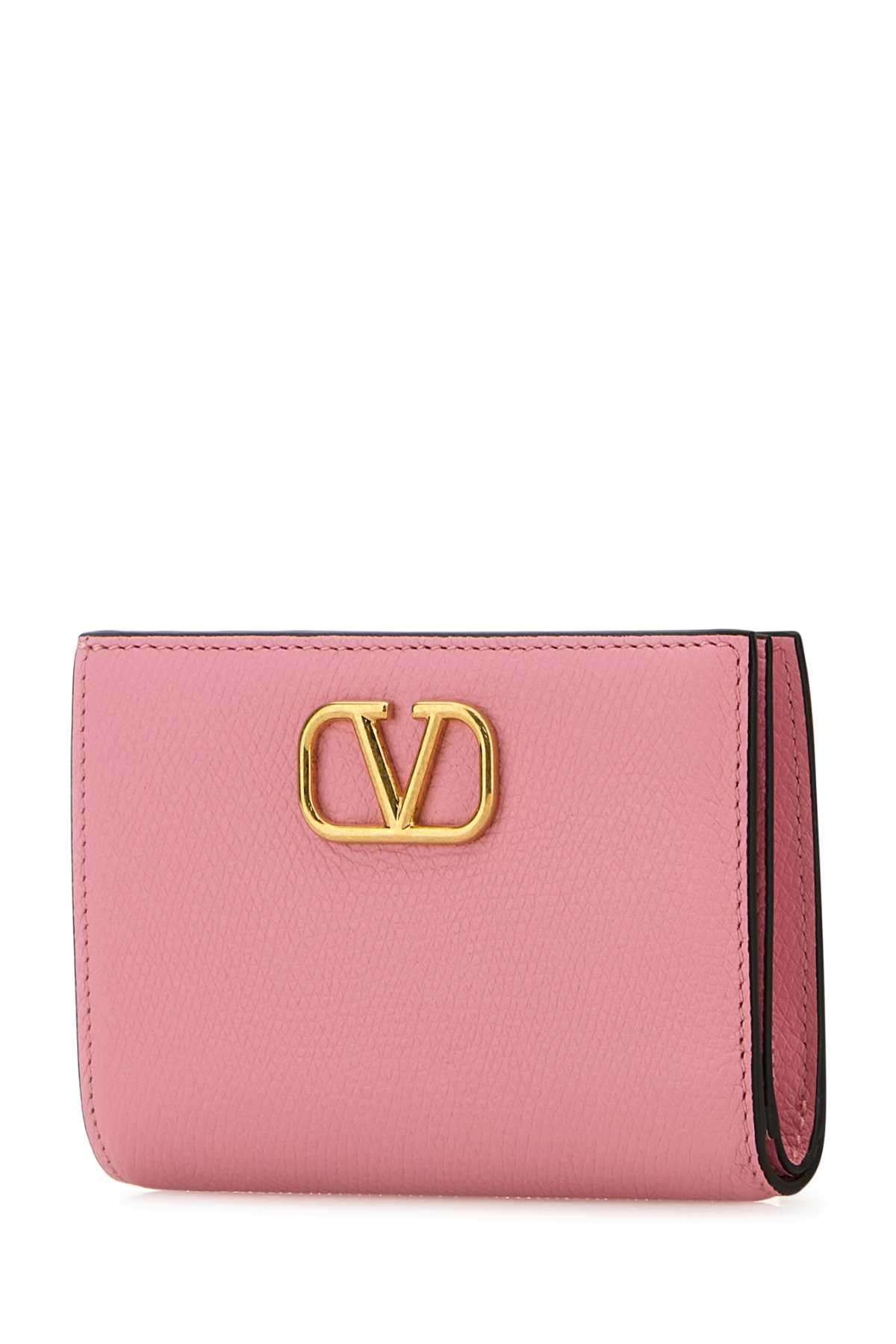 VALENTINO GARAVANI Mini Leather Wallet with Antique Brass Finish