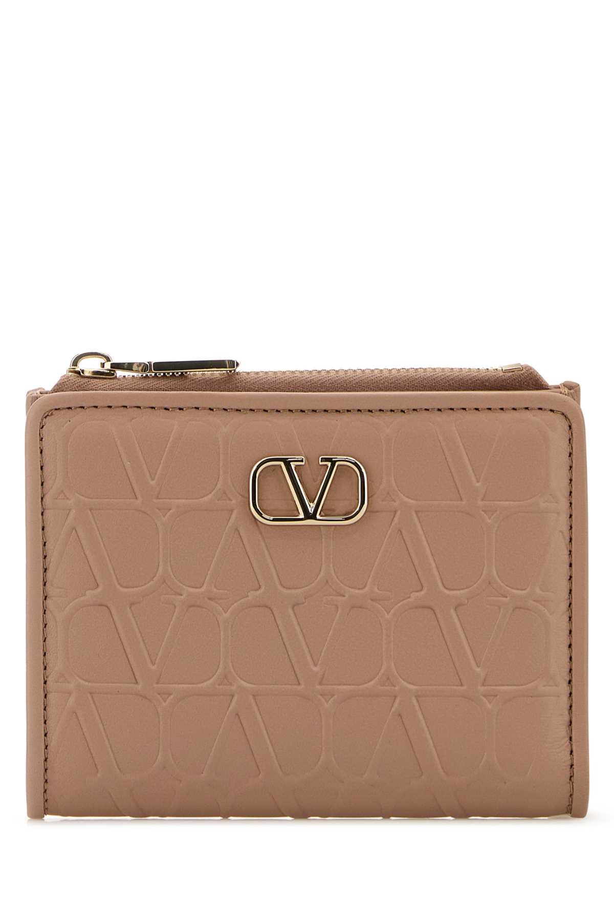 VALENTINO GARAVANI Mini Leather Wallet in Soft Pink