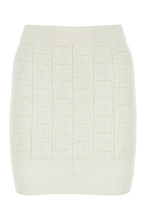 BALMAIN Chic Ivory Viscose Blend Mini Skirt for Women