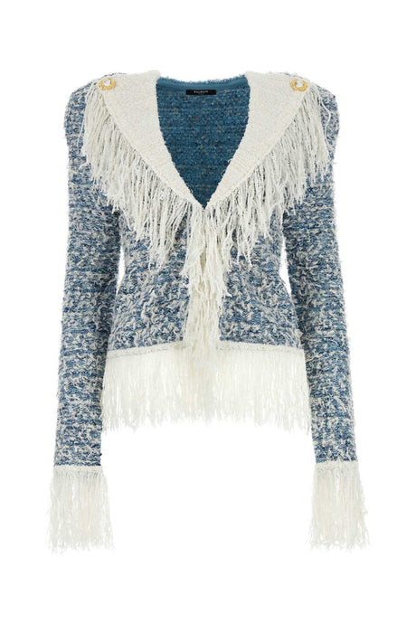 BALMAIN Embroidered Tweed Cardigan for Women