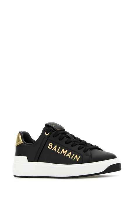 BALMAIN Chic Black Leather Sneakers