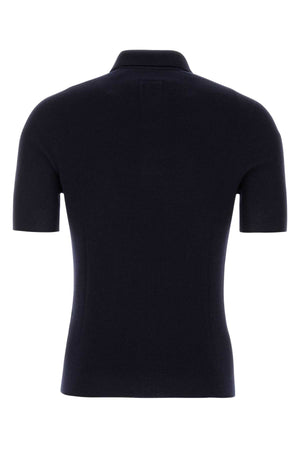 BALMAIN Midnight Blue Wool Polo Shirt for Men