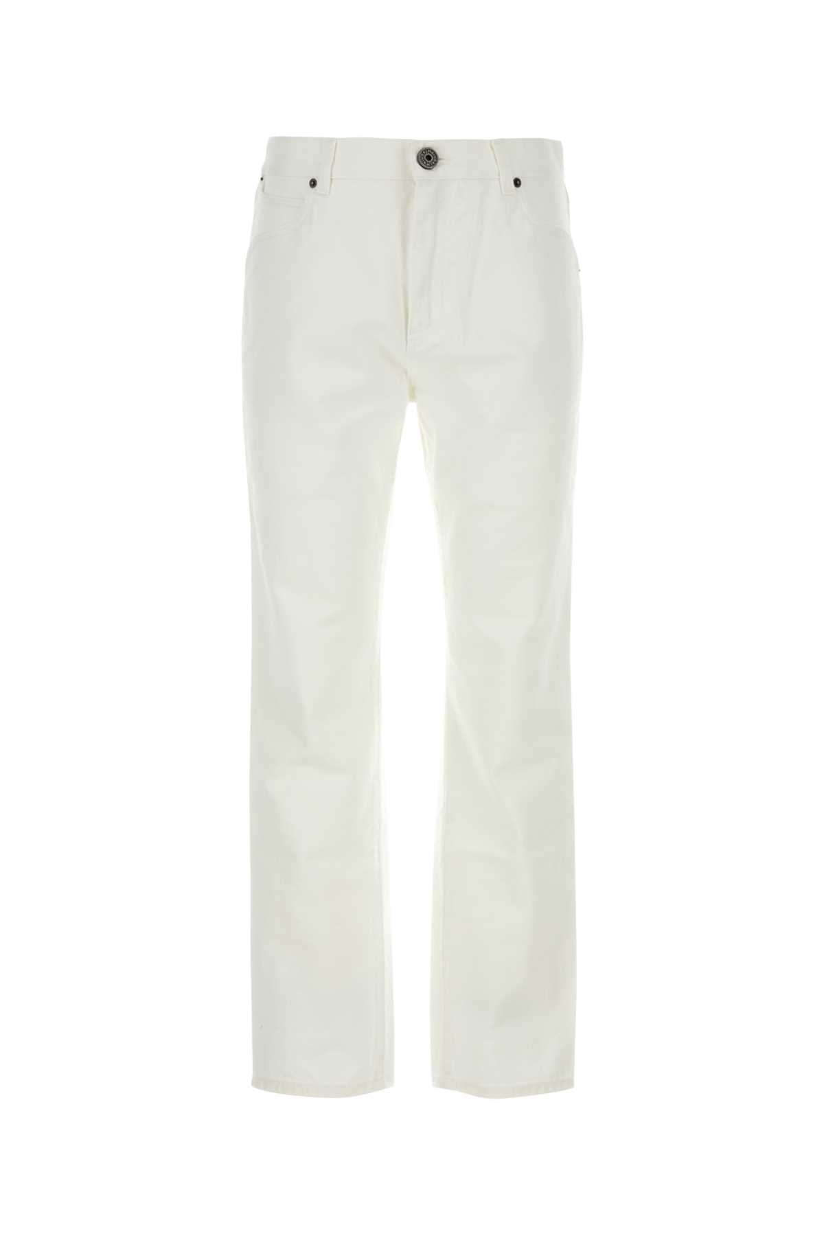 BALMAIN Stylish White Denim Jeans for Men