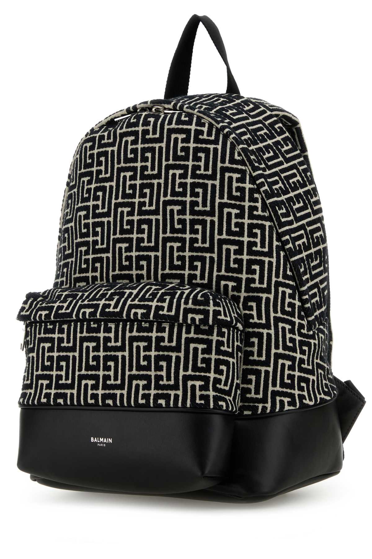 BALMAIN Embroidered Fabric Backpack - 30 cm Width, 40 cm Height, 18 cm Depth