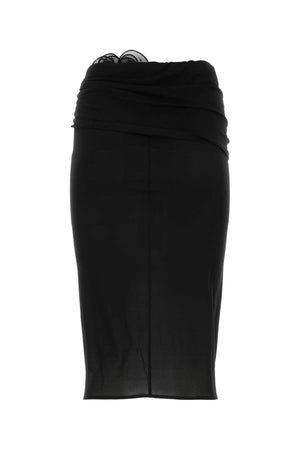 MAGDA BUTRYM Elegant Black Silk Mini Skirt