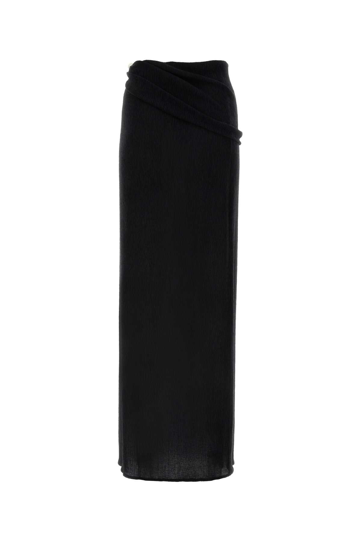 MAGDA BUTRYM Black Stretch Lyocell Blend Mini Skirt