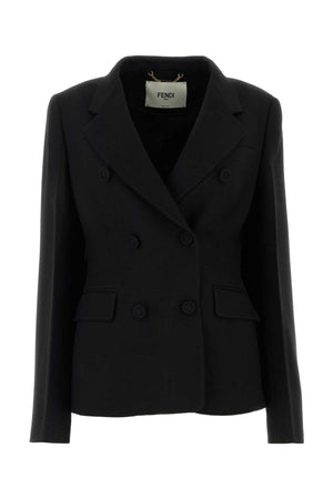 FENDI Sophisticated Black Wool Blend Blazer