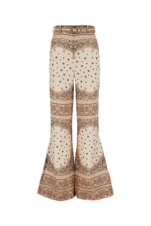 ZIMMERMANN Wide-Leg Printed Linen Pants for Women