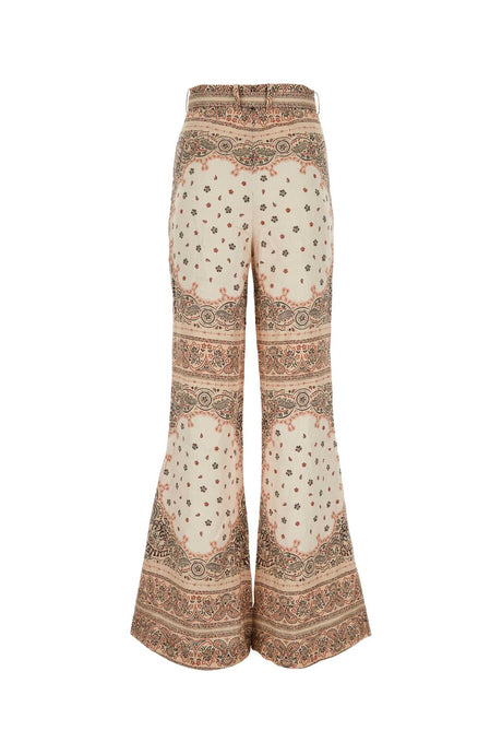 ZIMMERMANN Wide-Leg Printed Linen Pants for Women