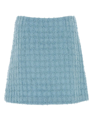 VERSACE Light Blue Boucle Mini Skirt