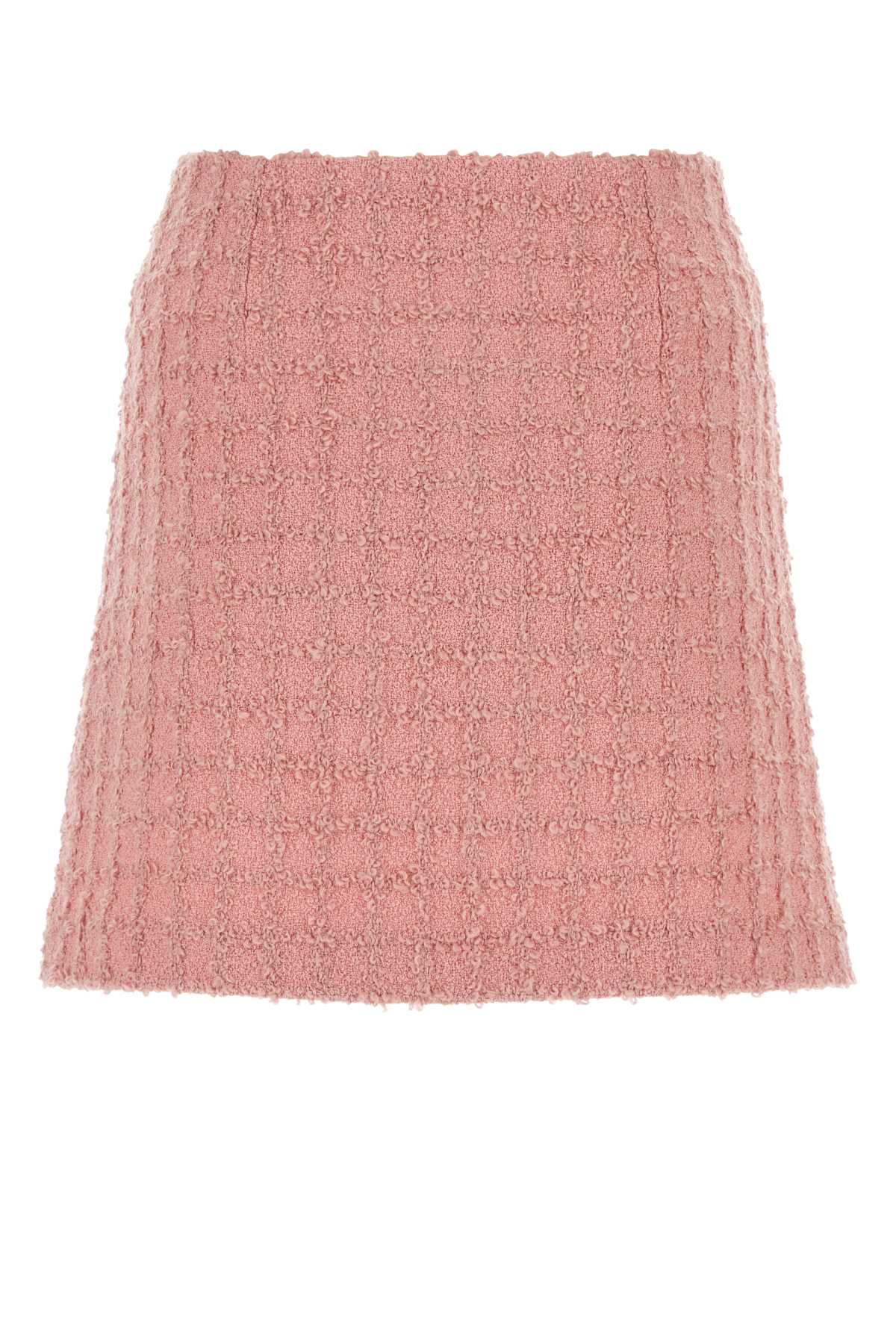 VERSACE Chic Pink Boucle Loop Mini Skirt