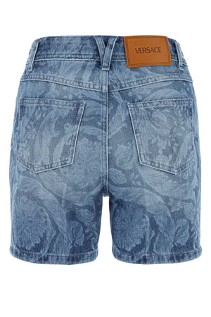 VERSACE Stylish Printed Denim Shorts for Women