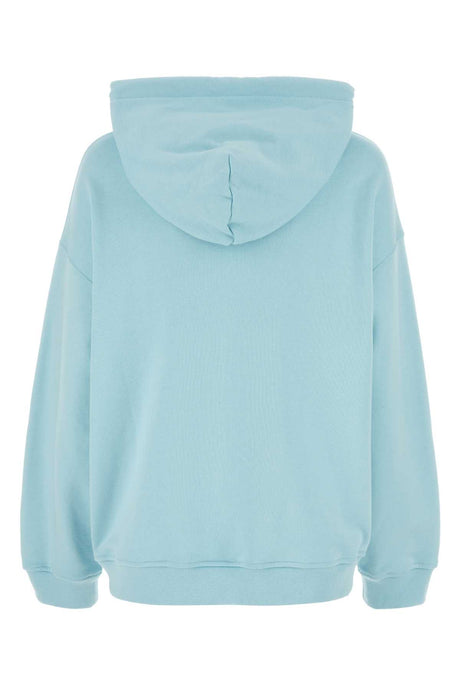 VERSACE Oversized Light Blue Cotton Sweatshirt for Women