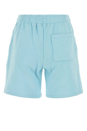 VERSACE Light Blue Cotton Mini Shorts for Women