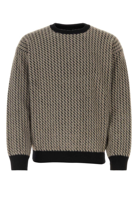 GIORGIO ARMANI Embroidered Wool Blend Sweater for Men