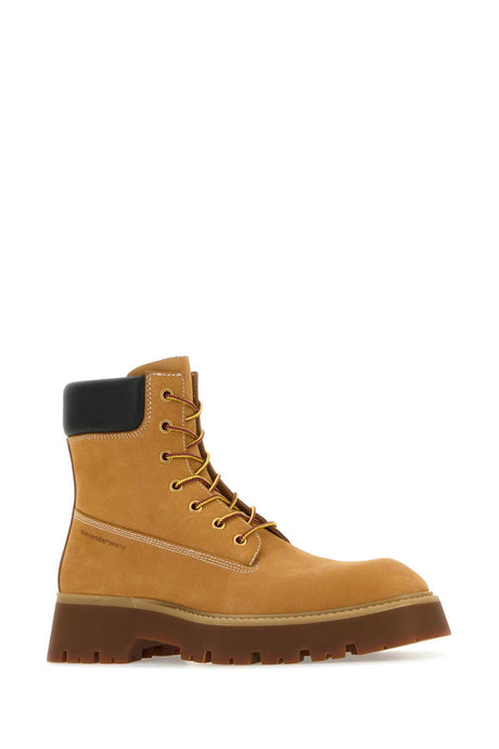 ALEXANDER WANG Throttle Mini Camel Suede Ankle Boots