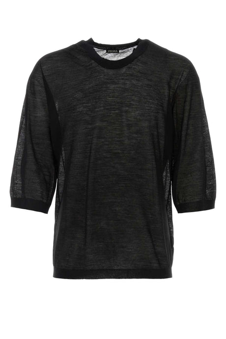 ZEGNA Sophisticated Black Wool Sweater Set for Men