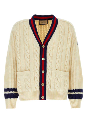 GUCCI Ivory Wool Cardigan for Men - Elegant Knitwear