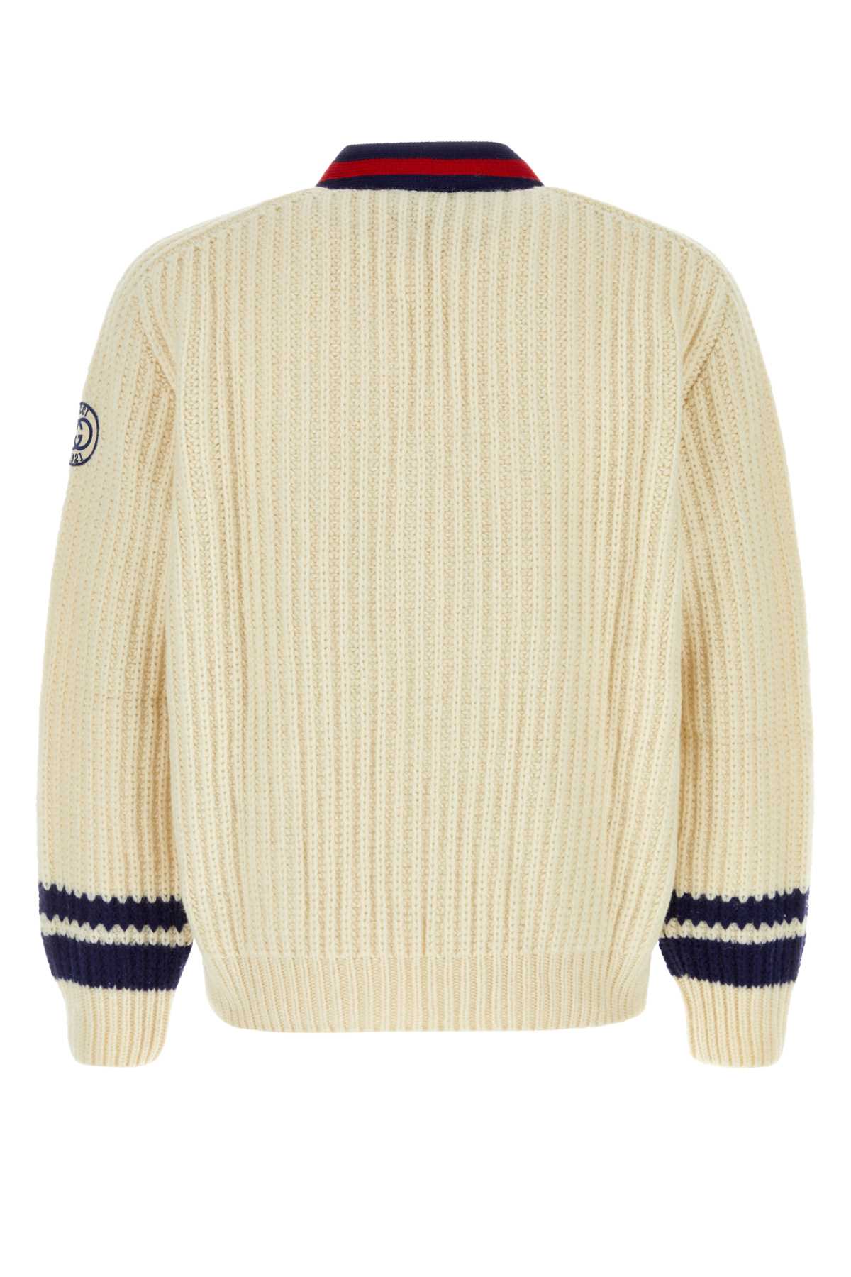 GUCCI Ivory Wool Cardigan for Men - Elegant Knitwear