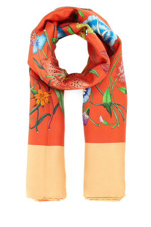 GUCCI Silk Printed Foulard - 90 cm x 90 cm