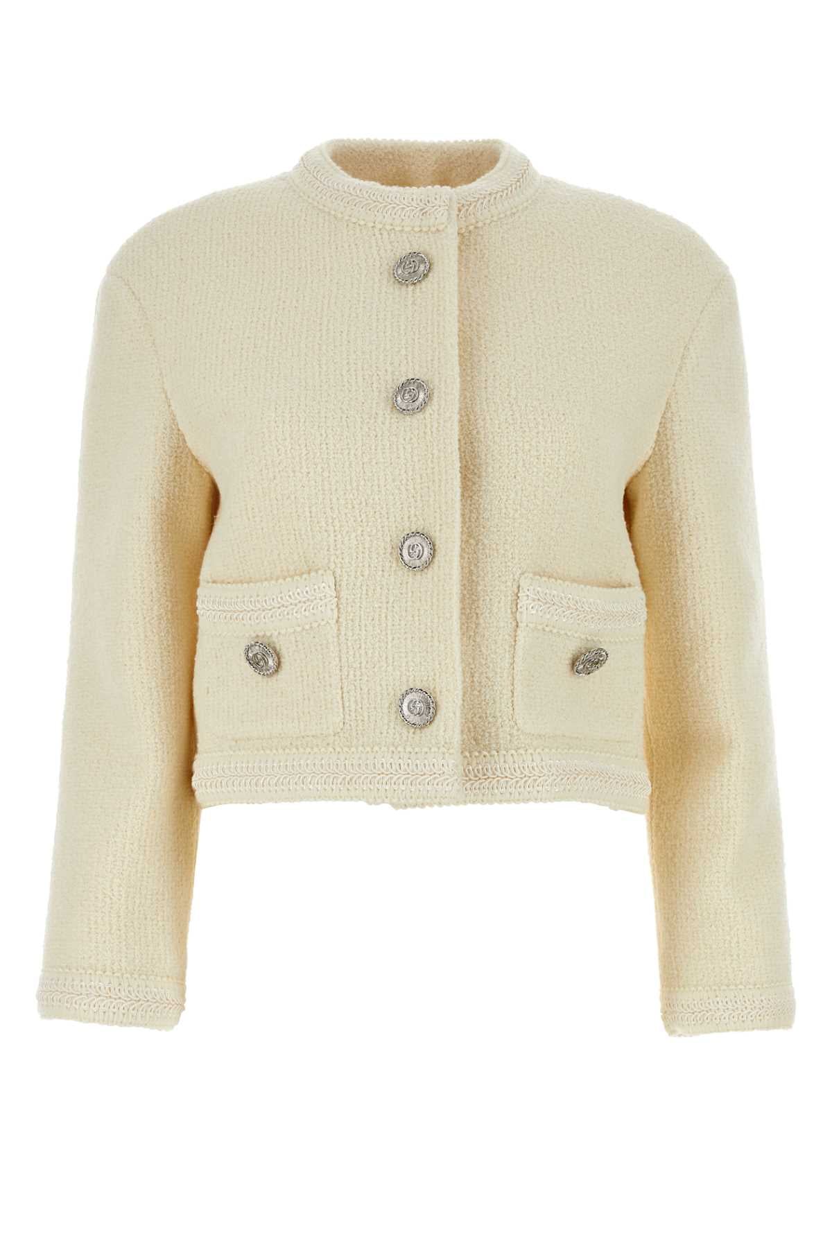 GUCCI Ivory Wool Blend Blazer