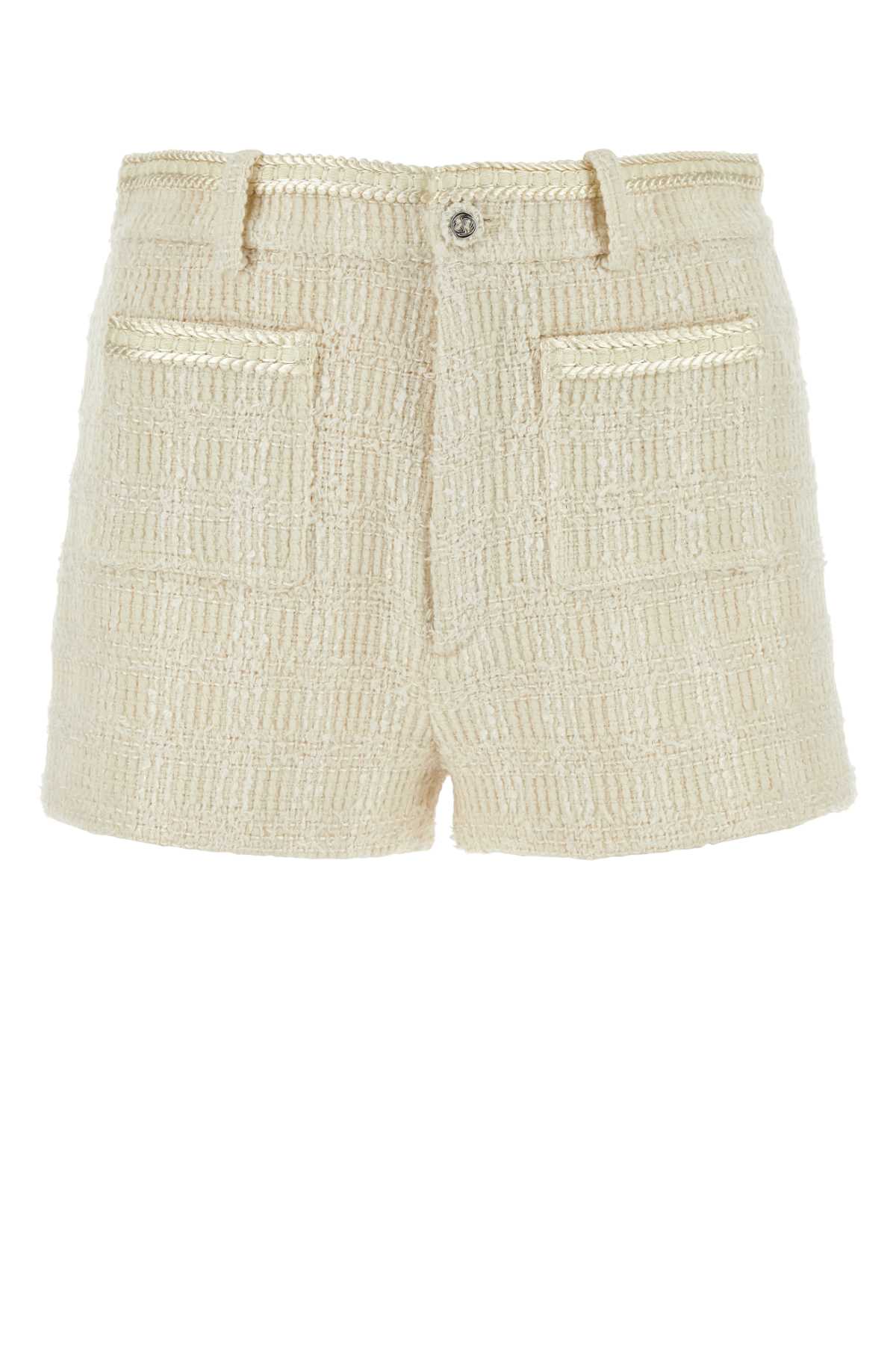 GUCCI Chic Ivory Tweed Mini Shorts